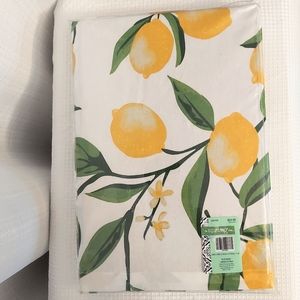 Lemon Branch Tablecloth Linen Citrus Woven Cotton 60x84 Rectangle Spring Shop